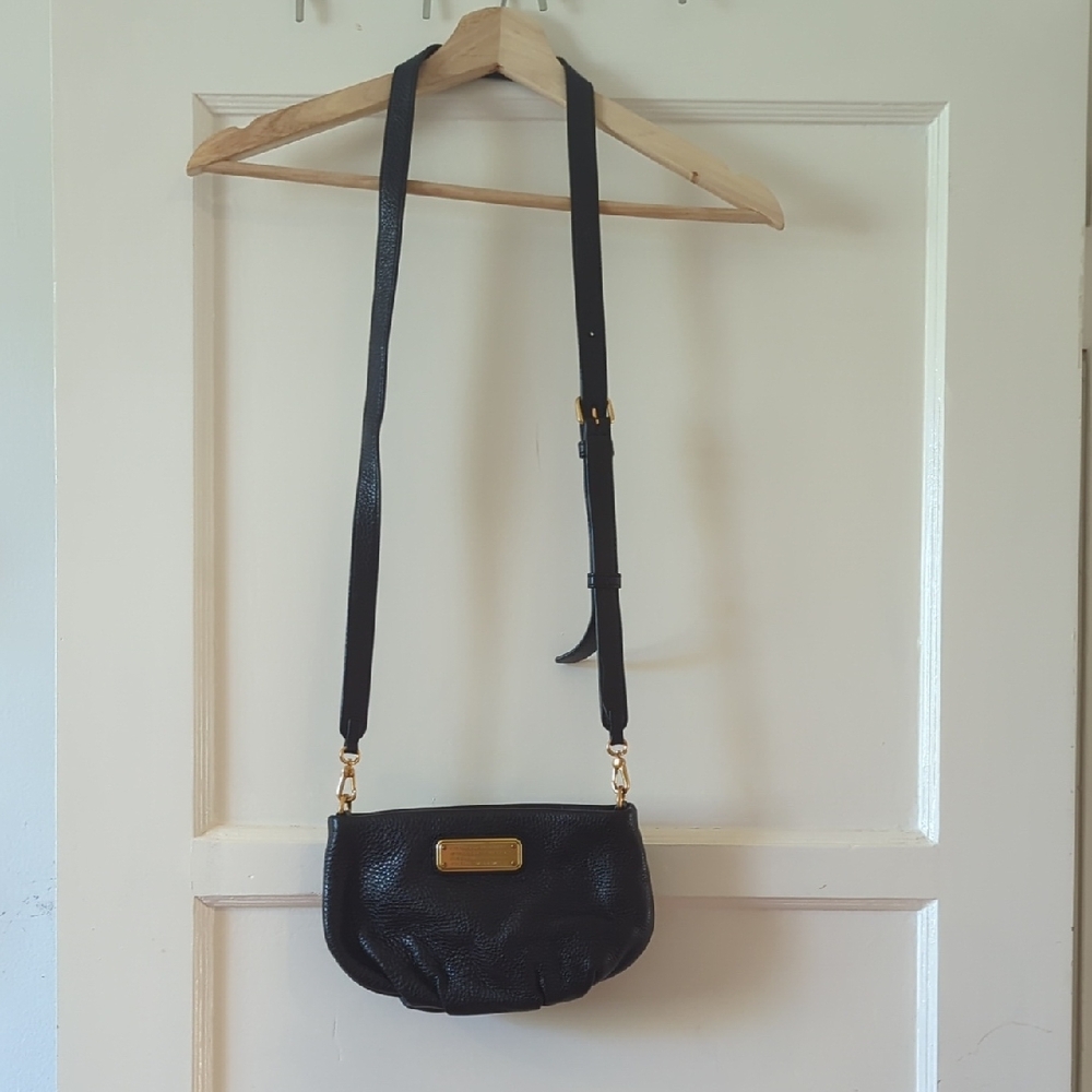 Marc By Marc Jacobs Black Crossbody Bag with Gold Accents